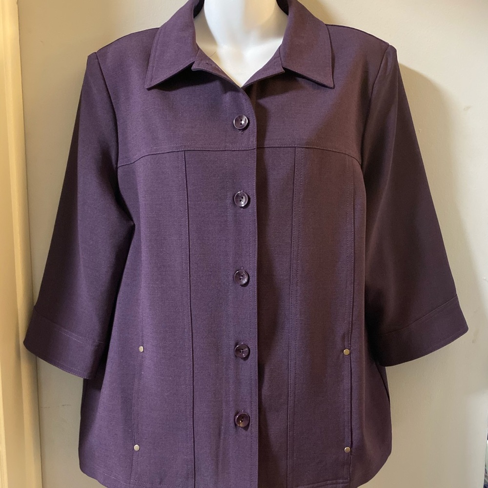 COPY - NWOT Allison Daley purple 3/4 slv Blazer sz 16